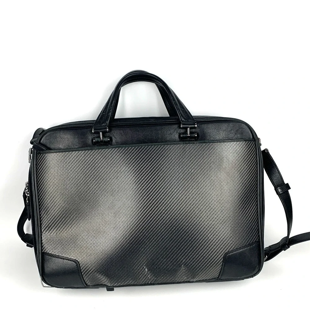 Tumi CFX Carbon Fiber Marina Medium Briefcase Luxury Black Bag Messenger 12x15